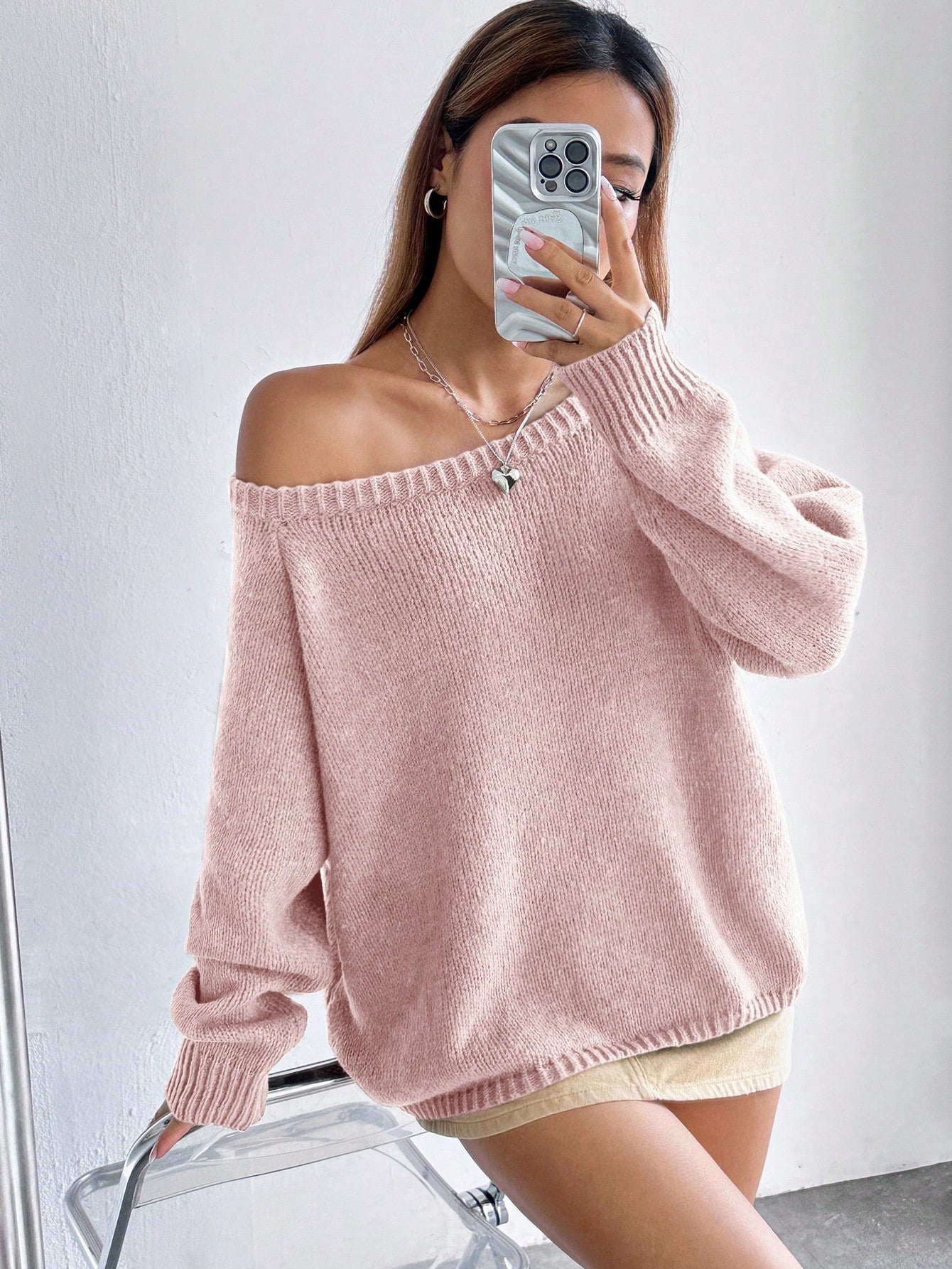 Fall clothing: Women's Asymmetric Collar Sweater for Autumn/Winter