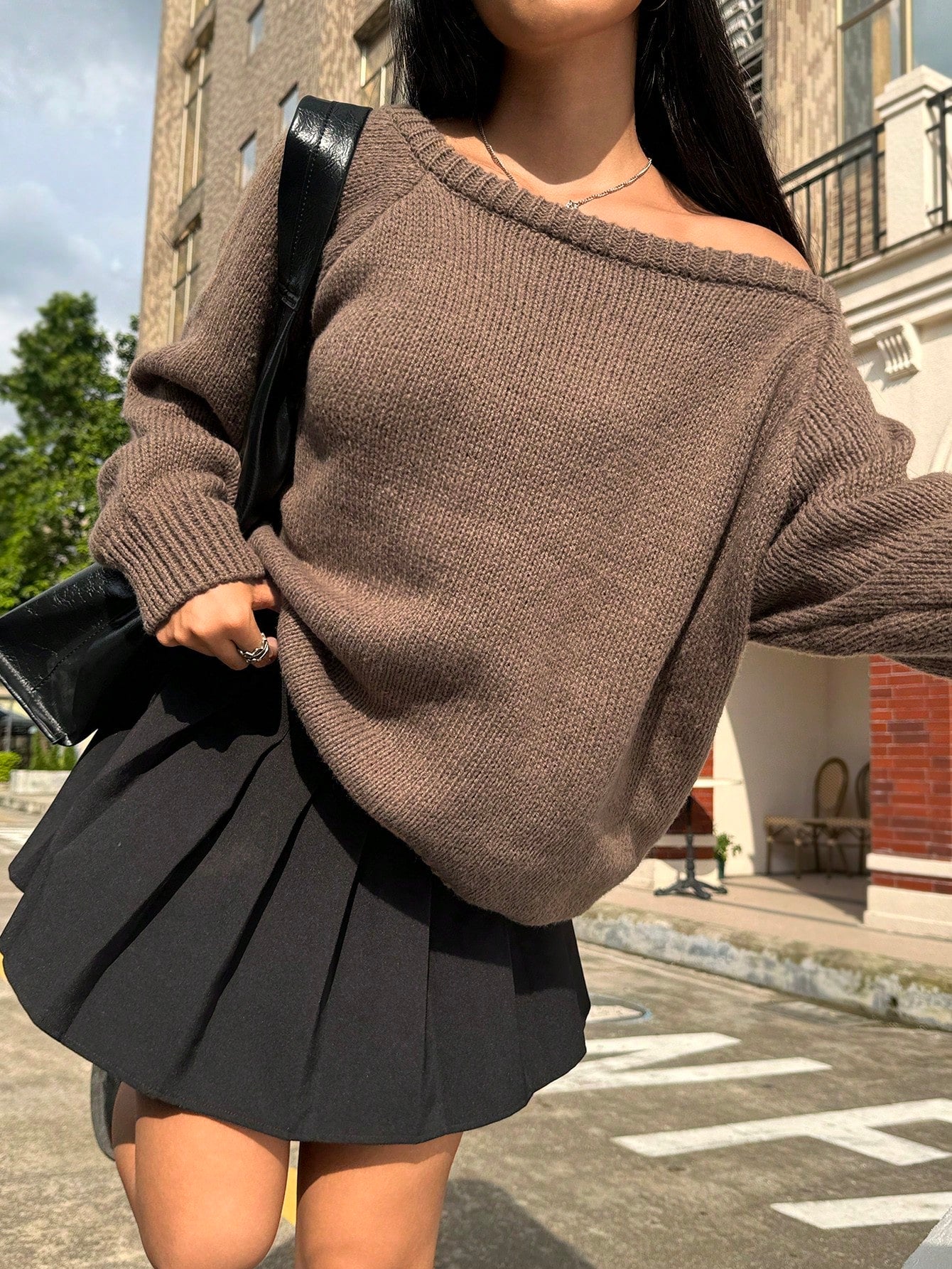 Fall clothing: Women's Asymmetric Collar Sweater for Autumn/Winter