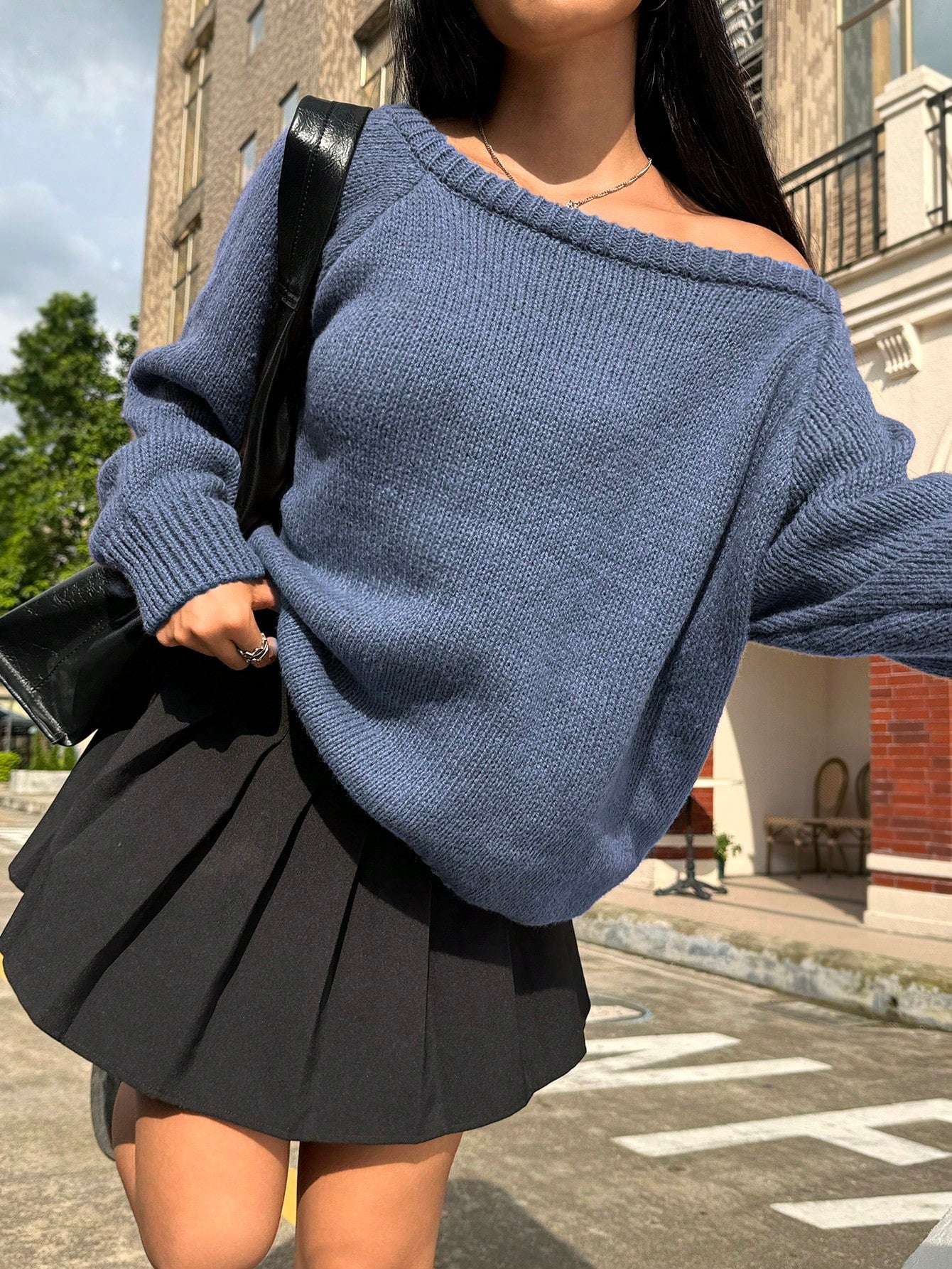 Fall clothing: Women's Asymmetric Collar Sweater for Autumn/Winter