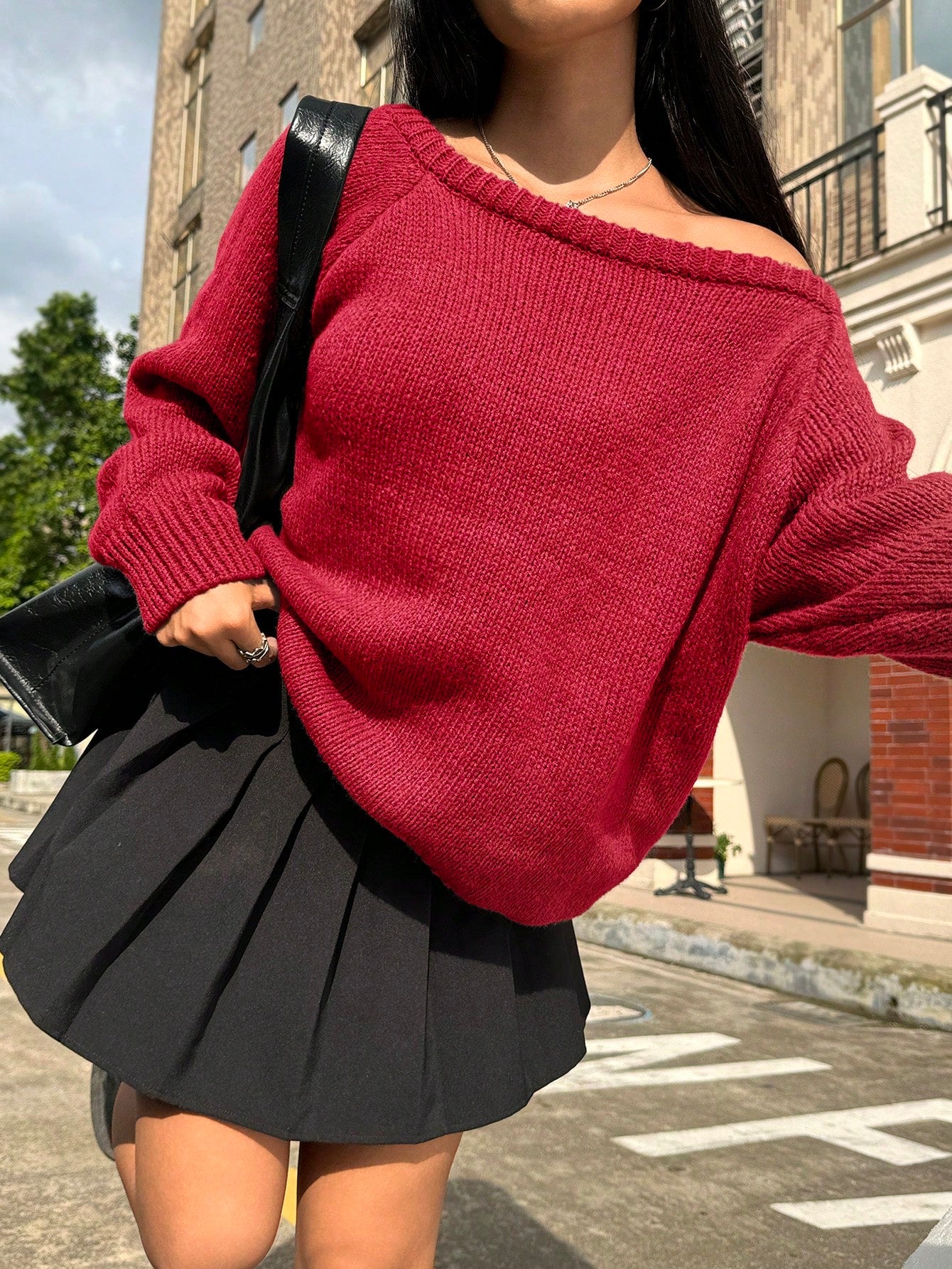Fall clothing: Women's Asymmetric Collar Sweater for Autumn/Winter