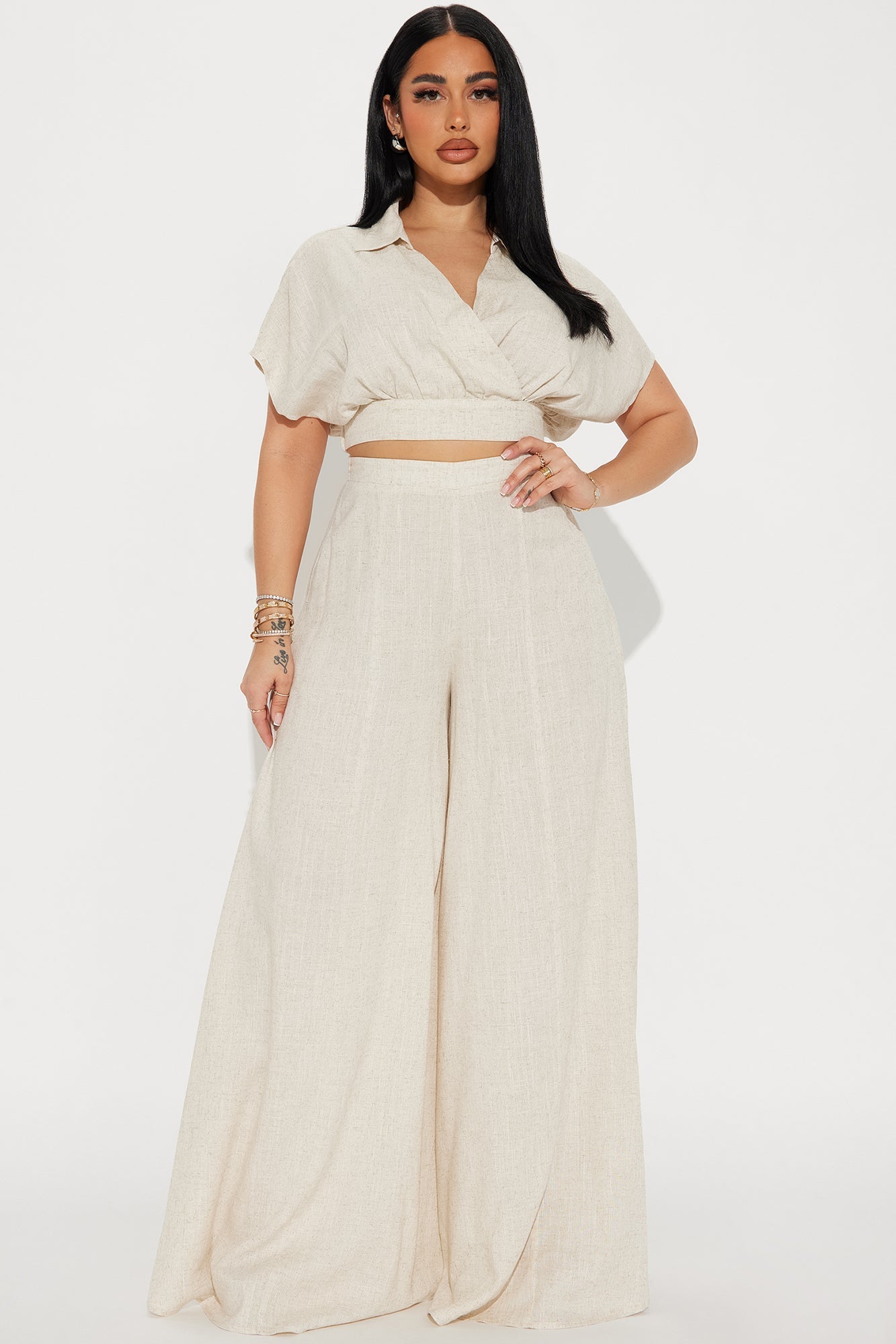 Day Linen Pant Set - Oatmeal