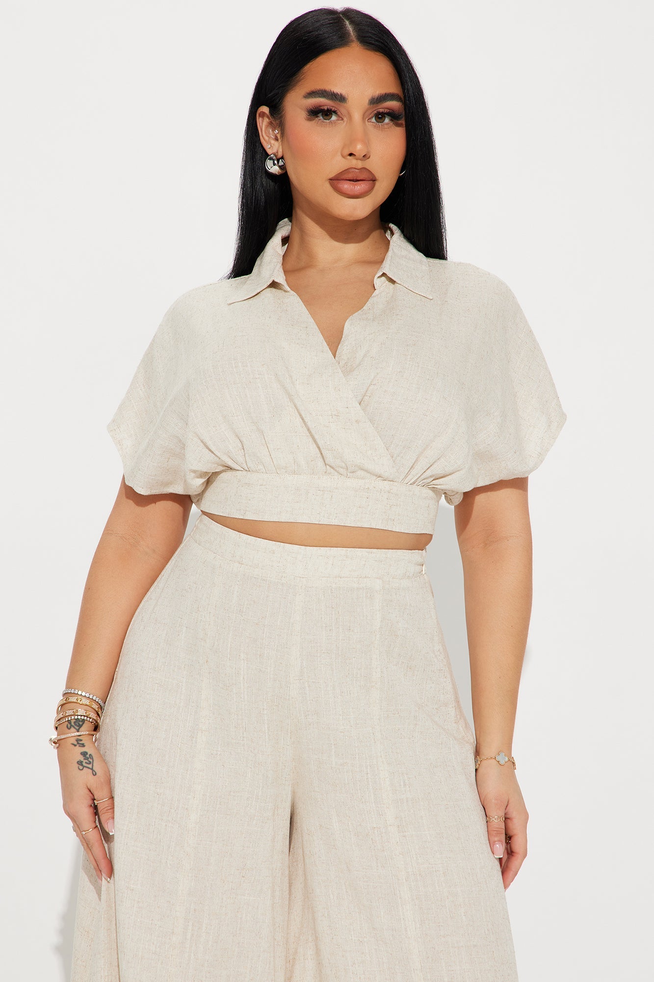 Day Linen Pant Set - Oatmeal
