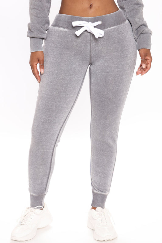 Sweet Dreams Mineral Wash Jogger - Heather Grey