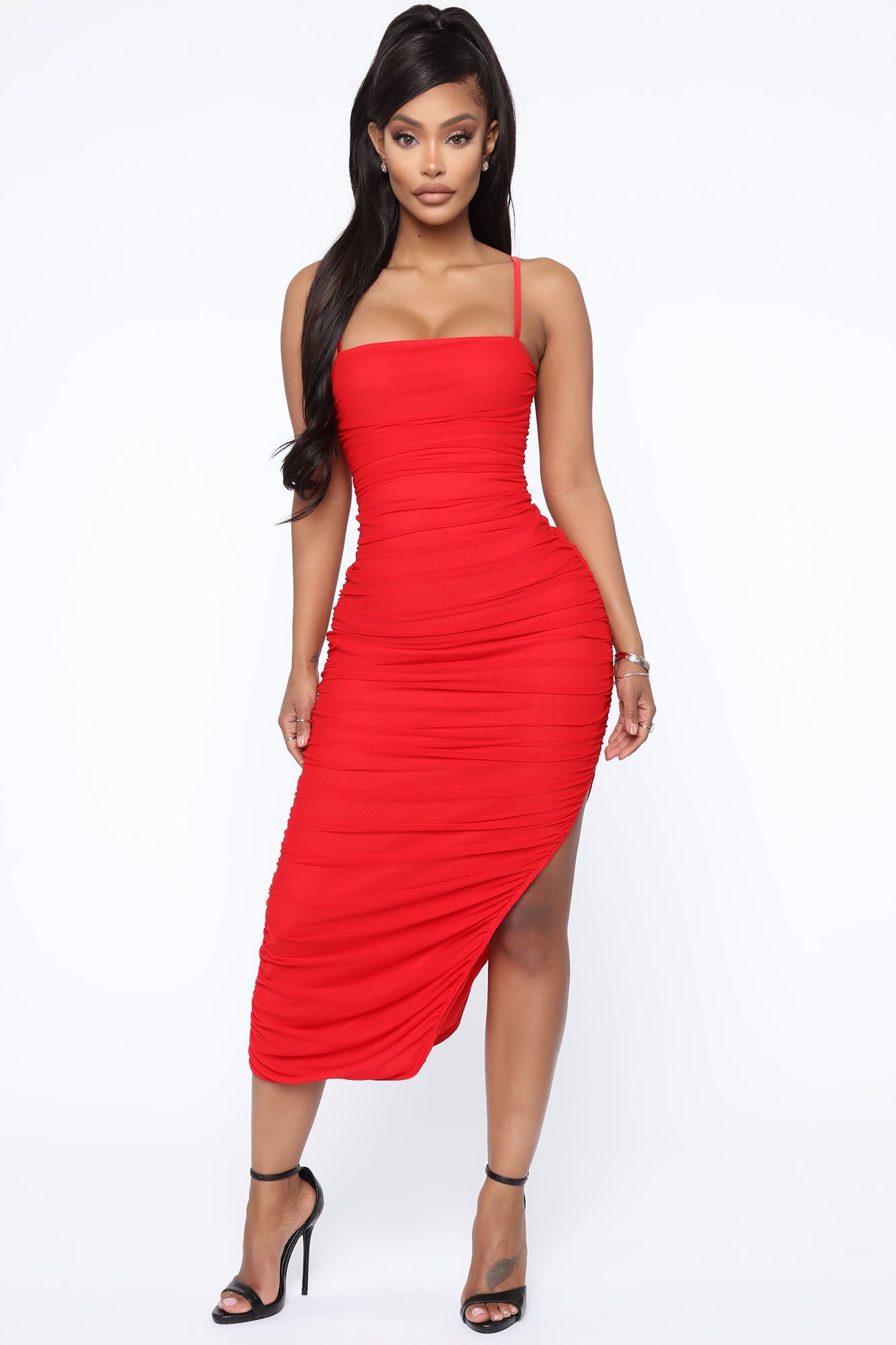 Mesh Dress - Red