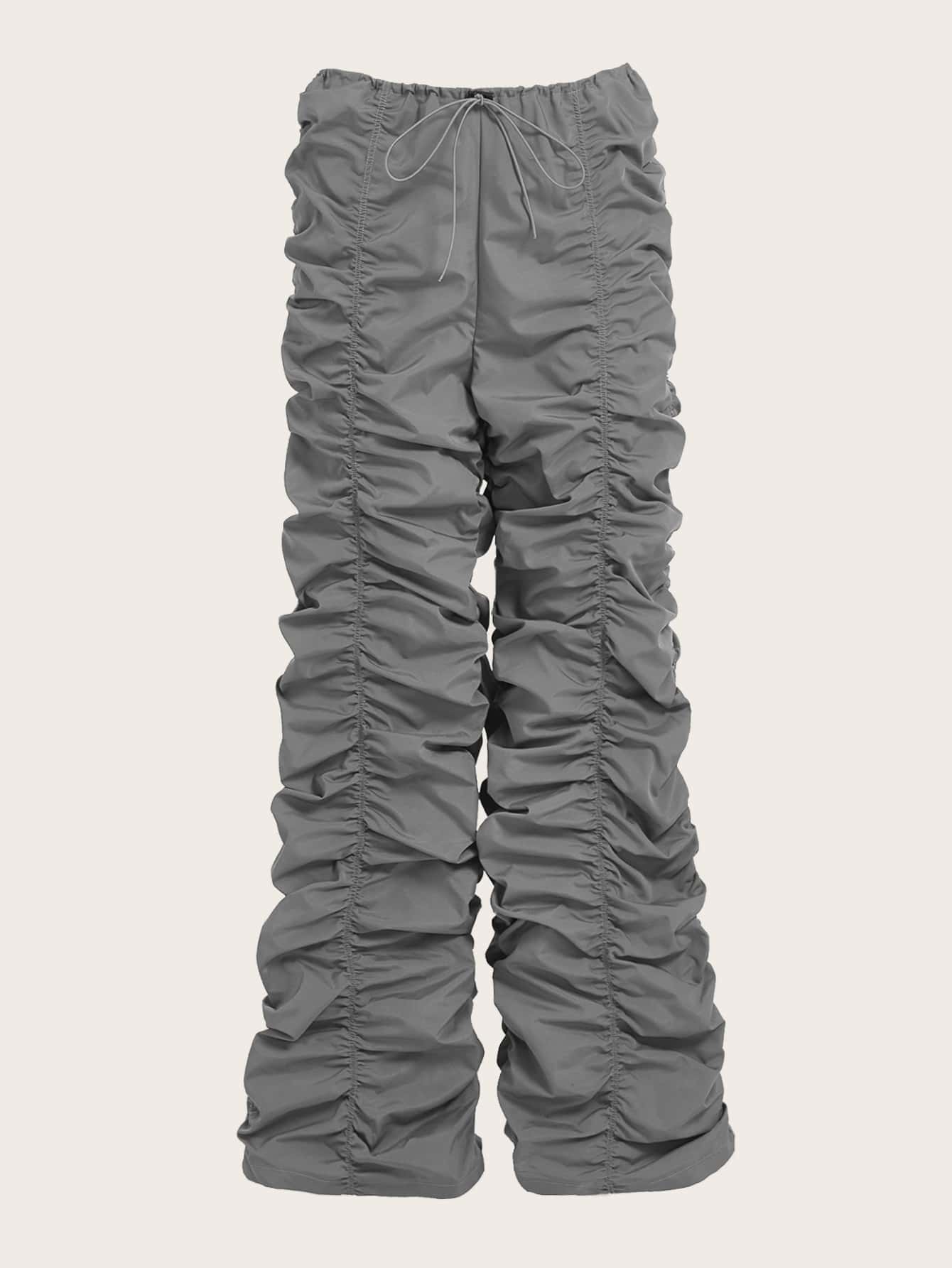 Drawstring Waist Parachute Pants