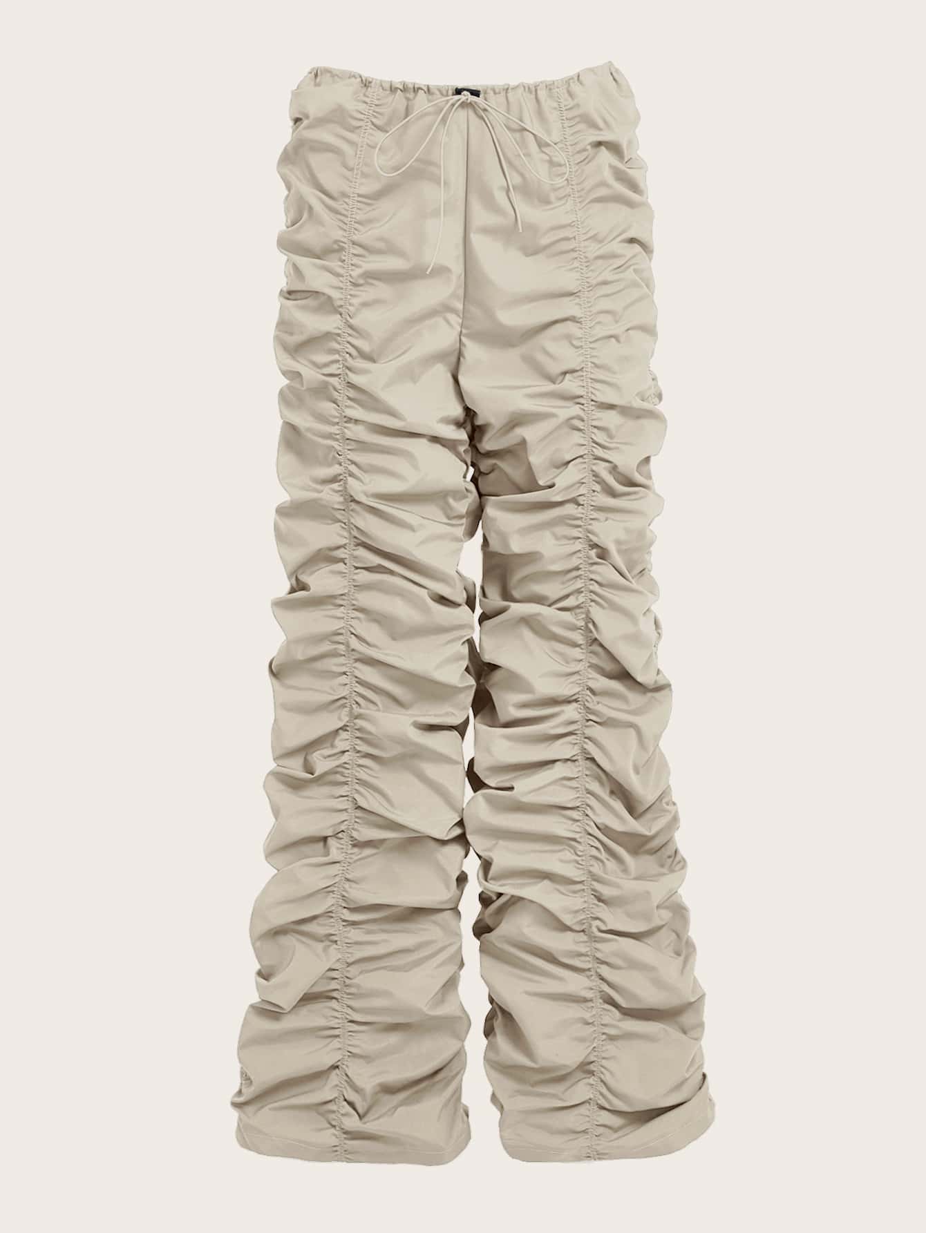 Drawstring Waist Parachute Pants