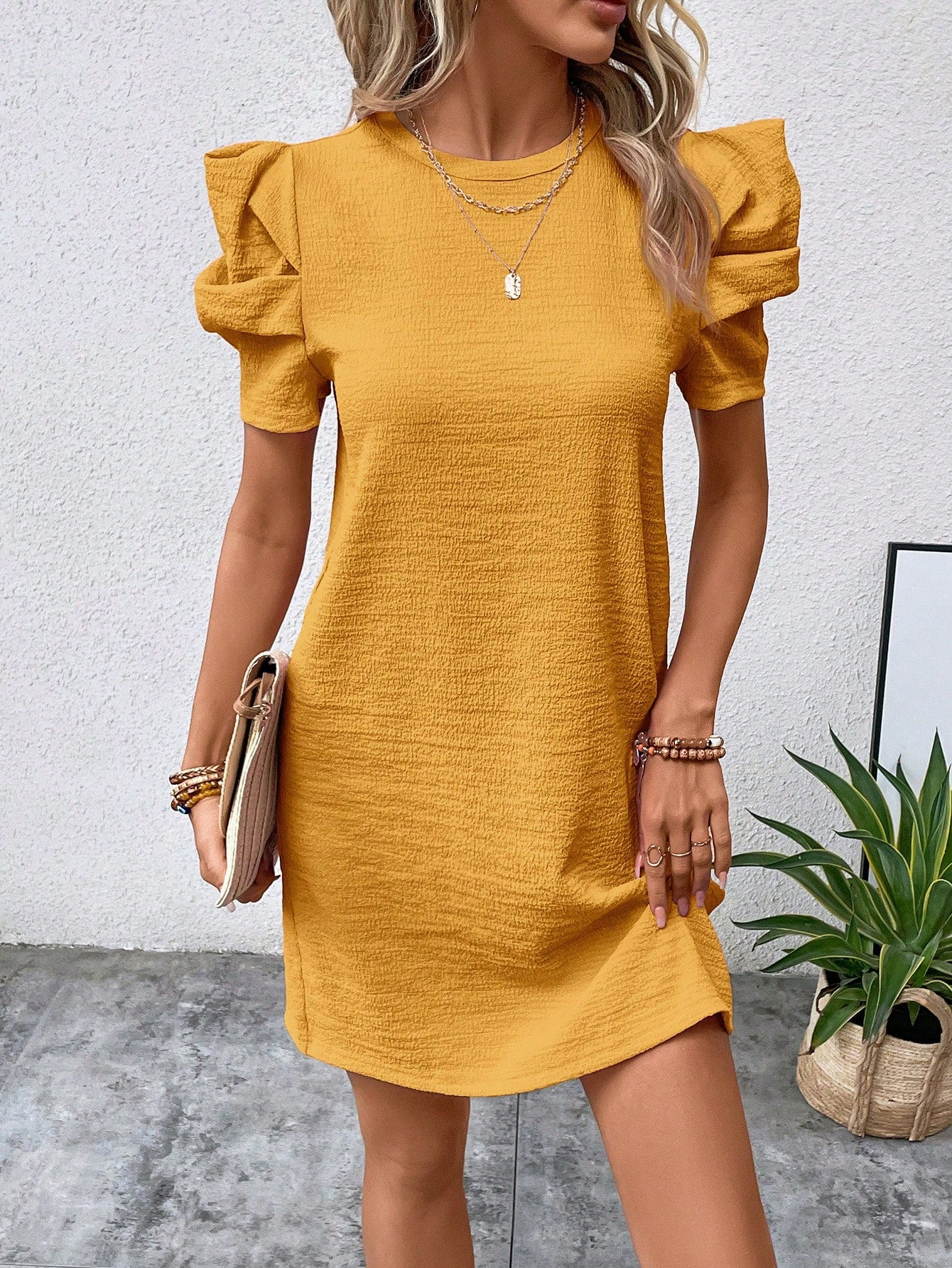 Puff Short Sleeve Dress