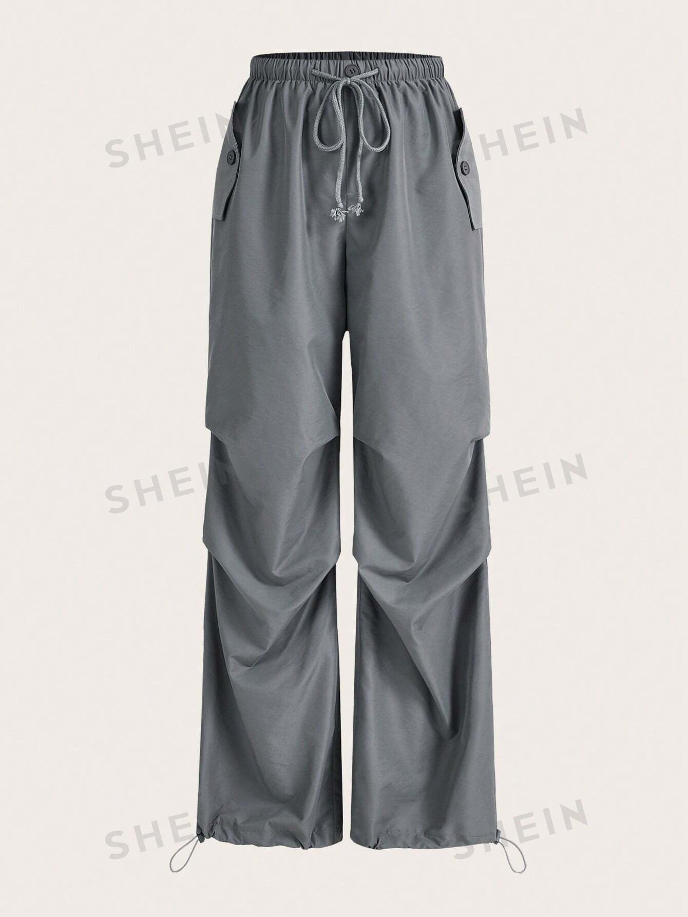 High-Waist Drawstring Loose Fit Cargo Pants