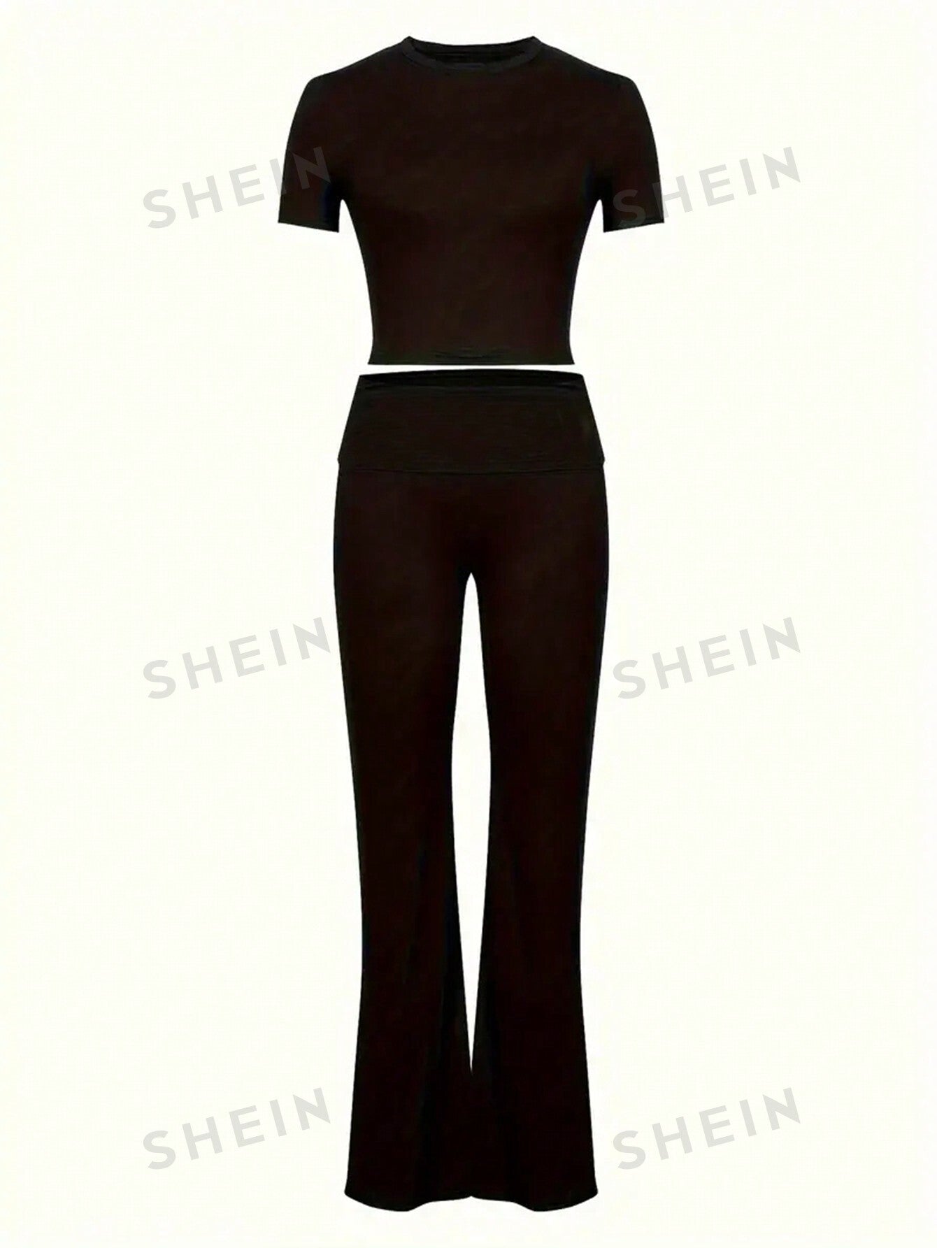 Slim Fit Short Sleeve & Flared Pants set