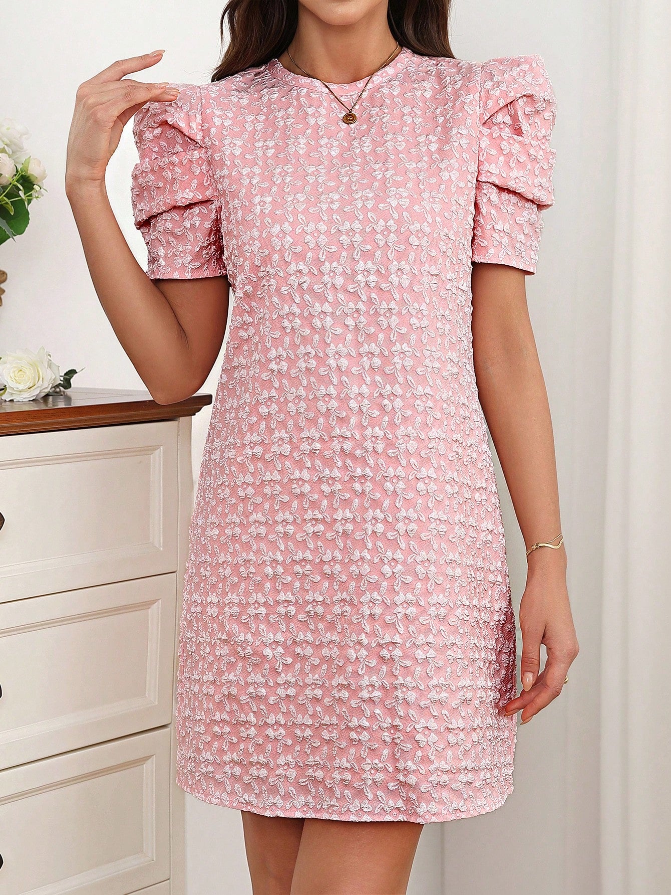 Puff Short Sleeve Dress