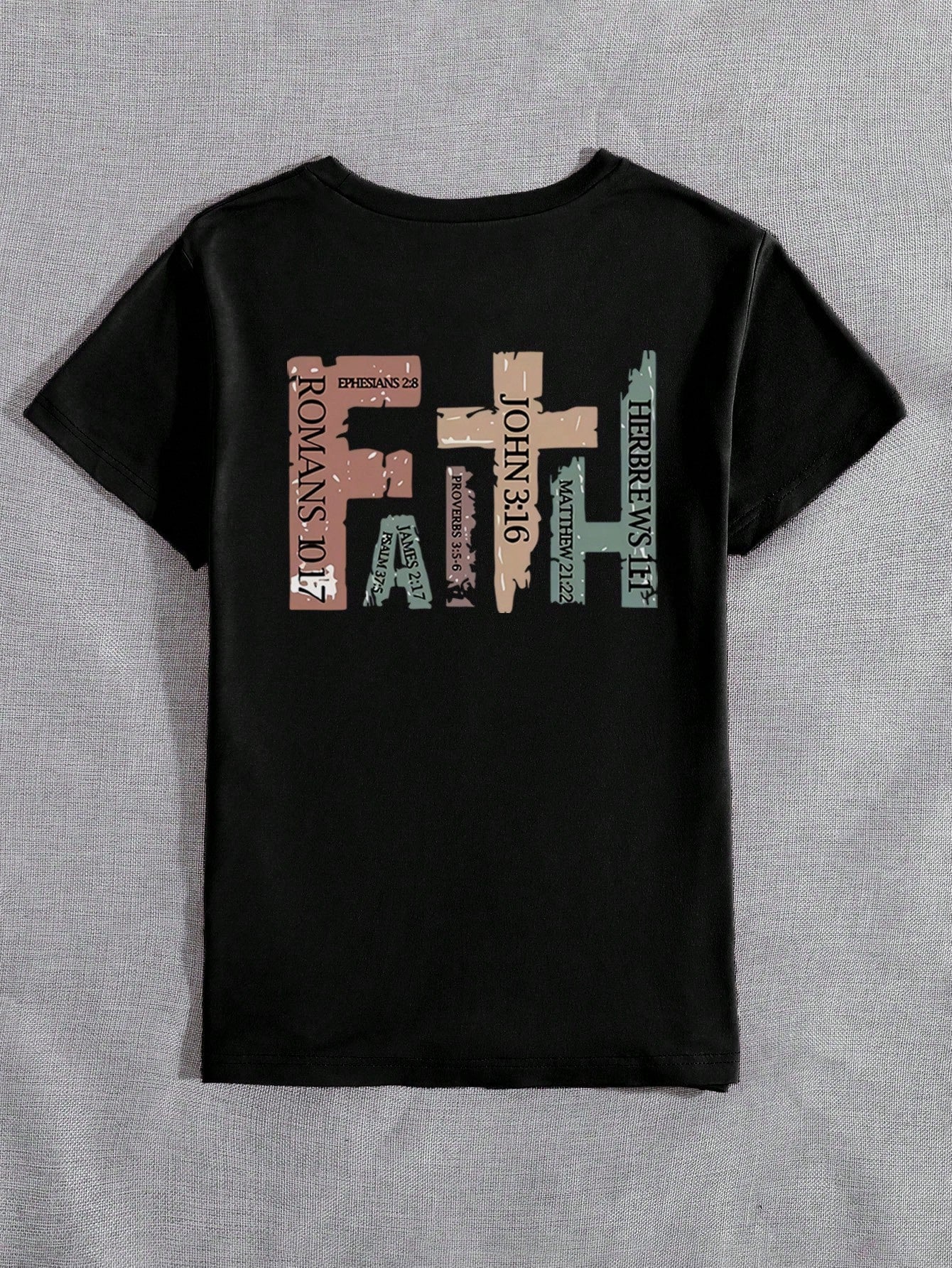 Vintage Christian Short Sleeve Shirt With Bible Verses