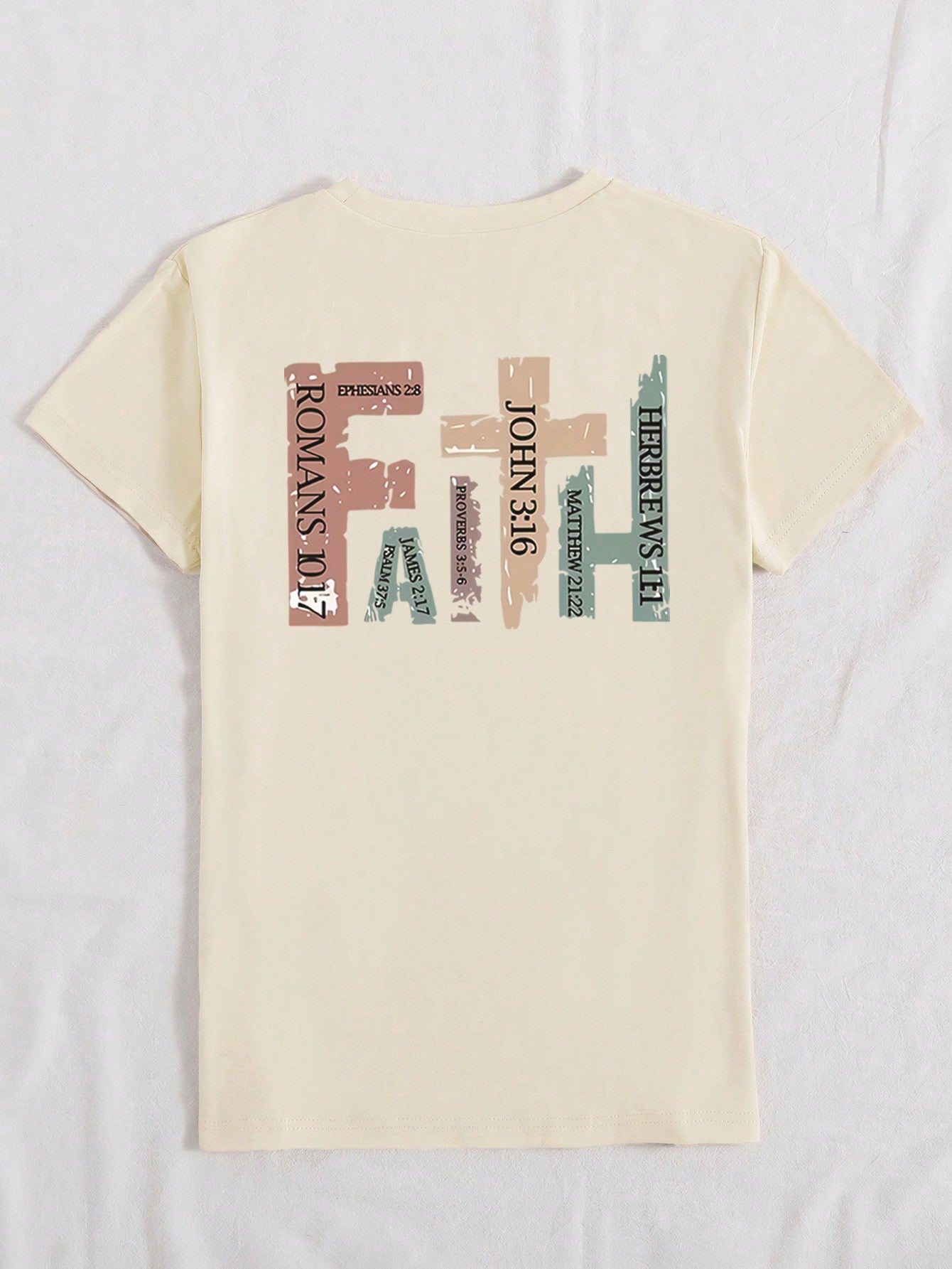 Vintage Christian Short Sleeve Shirt With Bible Verses