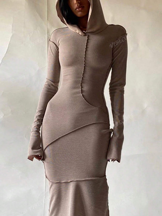 Women Hoodie Bodycon Long Sleeves Dress