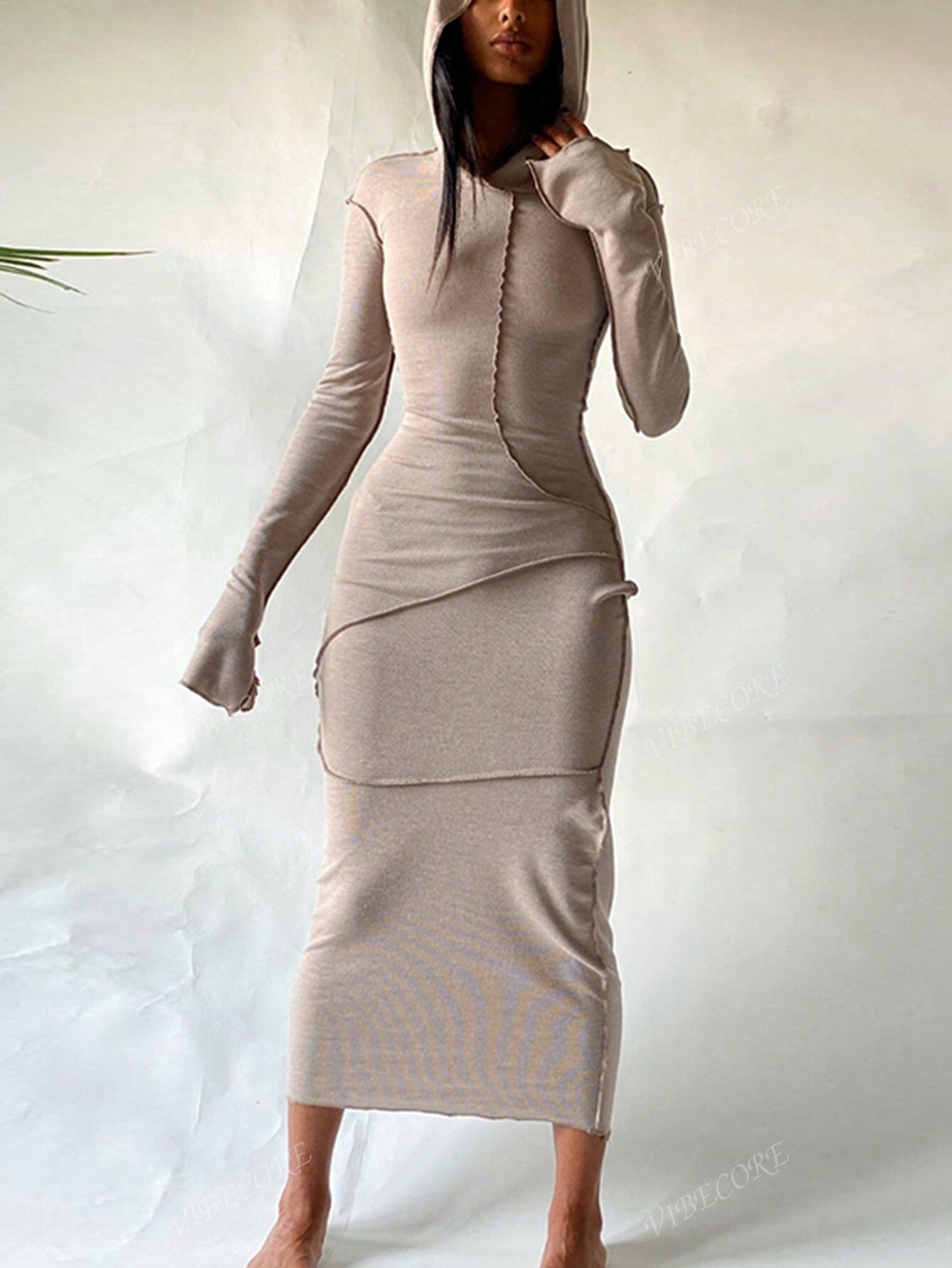 Women Hoodie Bodycon Long Sleeves Dress