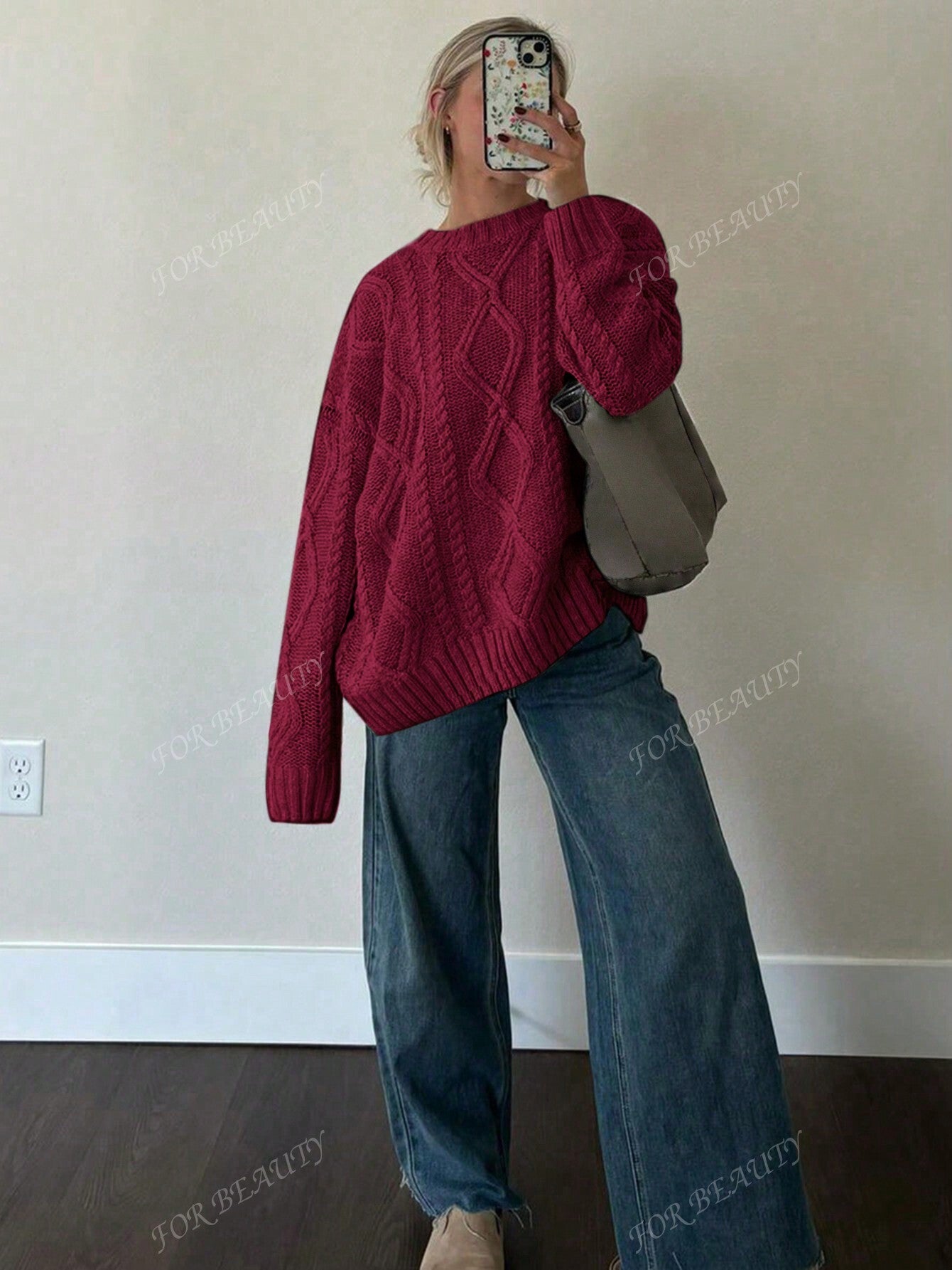 Cozy Chic: Women's Casual Knitted Pullover Sweater