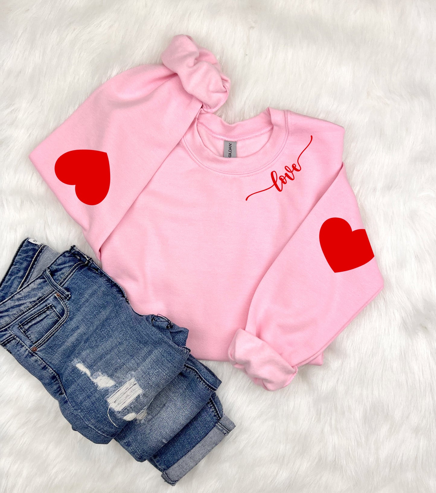 Heart Elbow Patch Sweatshirt