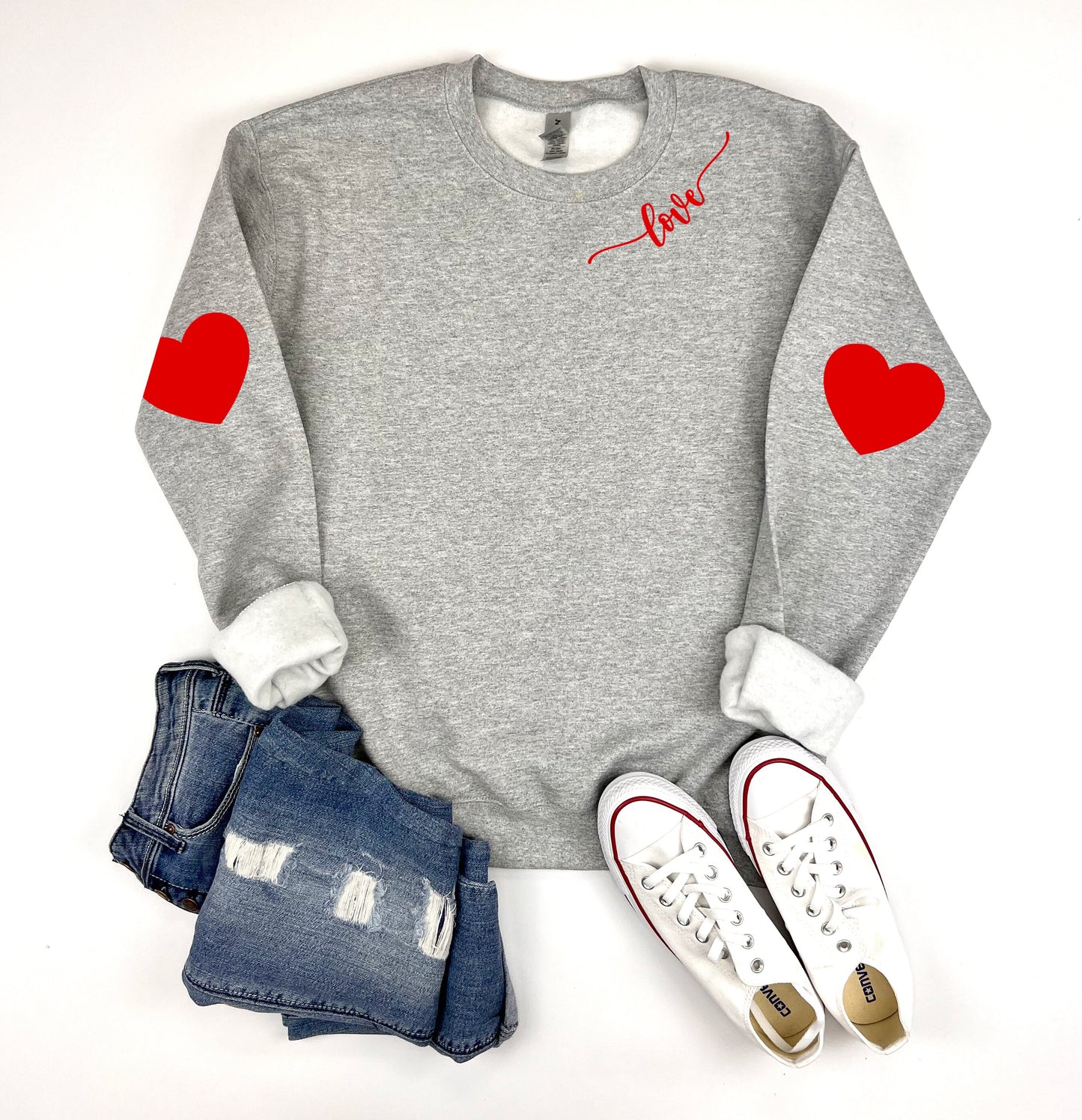 Heart Elbow Patch Sweatshirt