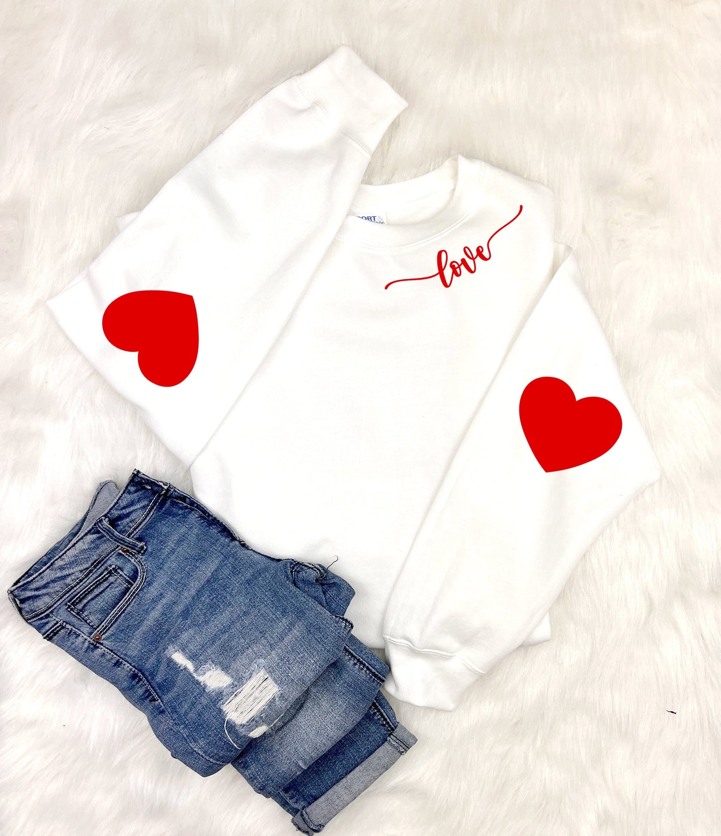 Heart Elbow Patch Sweatshirt