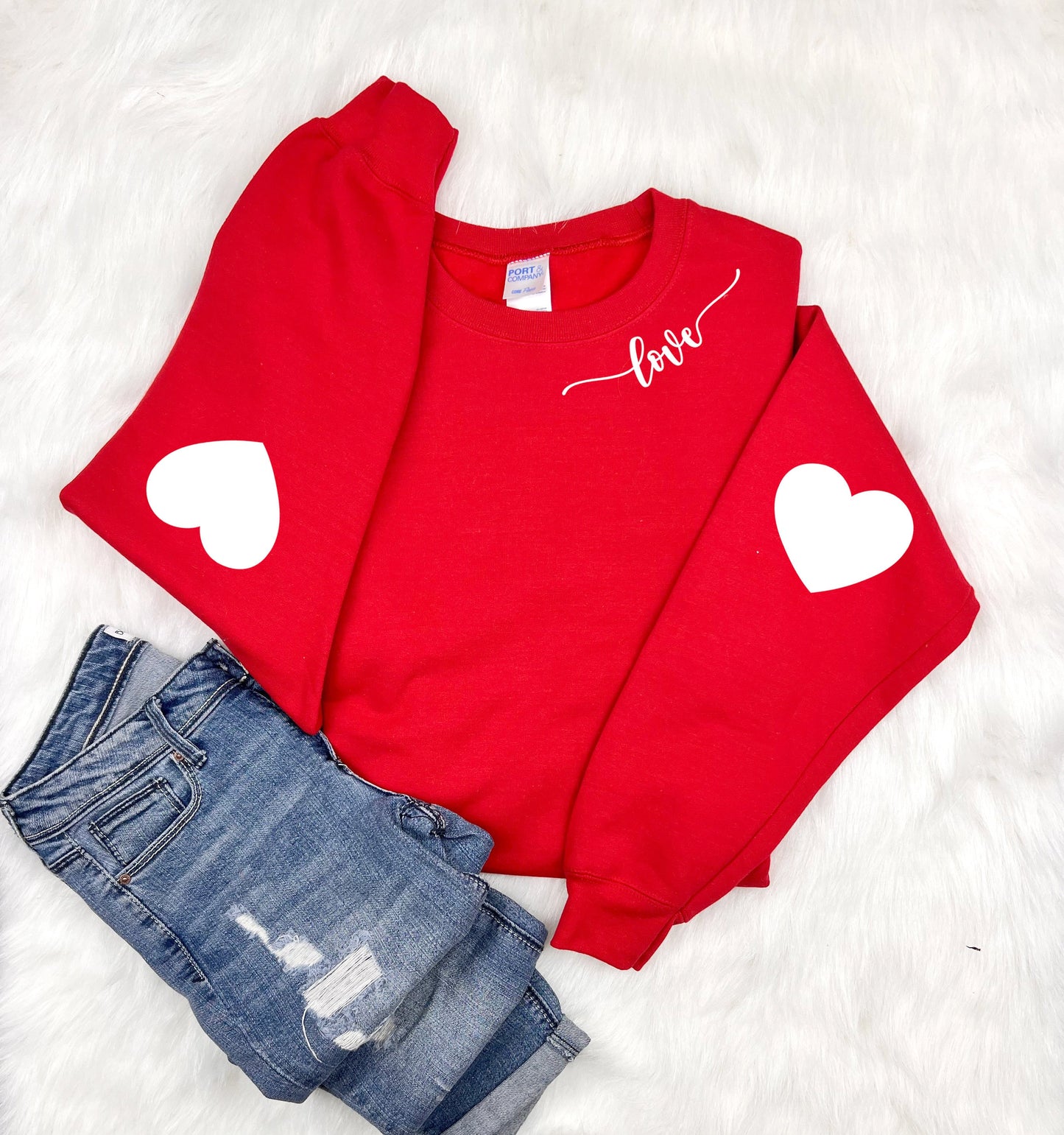 Heart Elbow Patch Sweatshirt