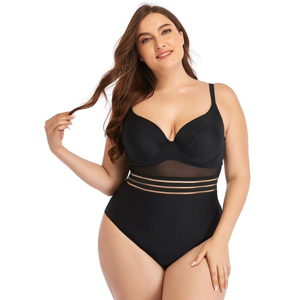 Woman Plus Size Mesh Hollow